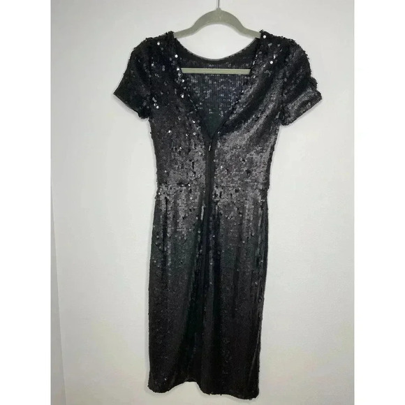 BCBGMAXAZRIA  Betty Black sequin cocktail Dress size XS NWOT - Picture 5 of 10